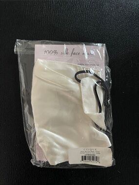 Silk Face Mask in White